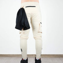 Load image into Gallery viewer, Joggers Slim Pants With Cargo Pockets - Cream White
