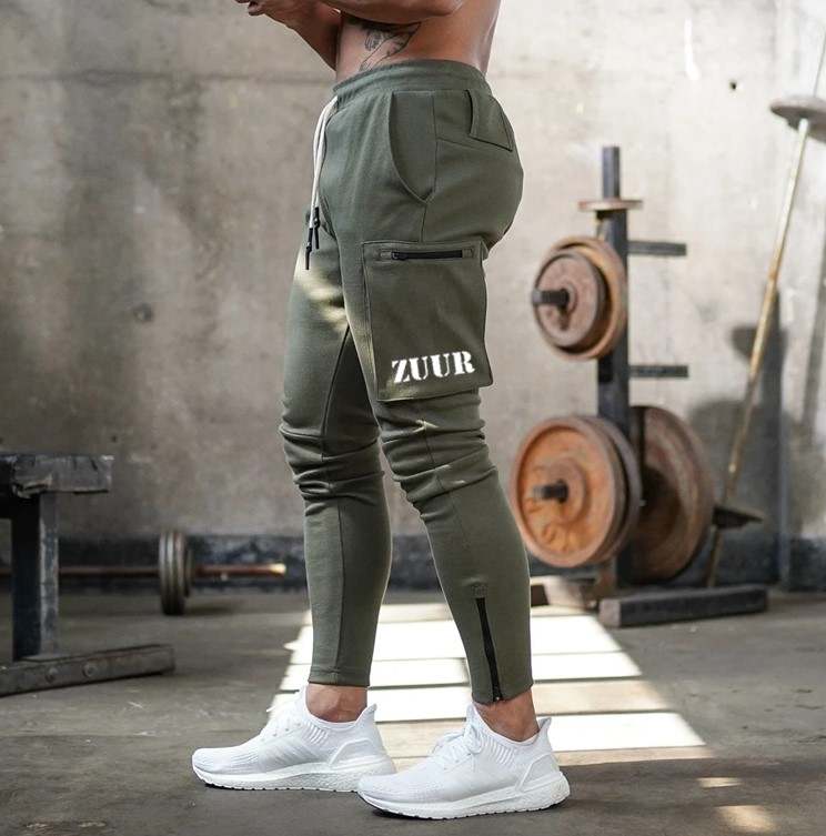 Joggers Slim Pants With Cargo Pockets - Dark Green