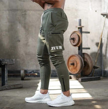 Load image into Gallery viewer, Joggers Slim Pants With Cargo Pockets - Dark Green
