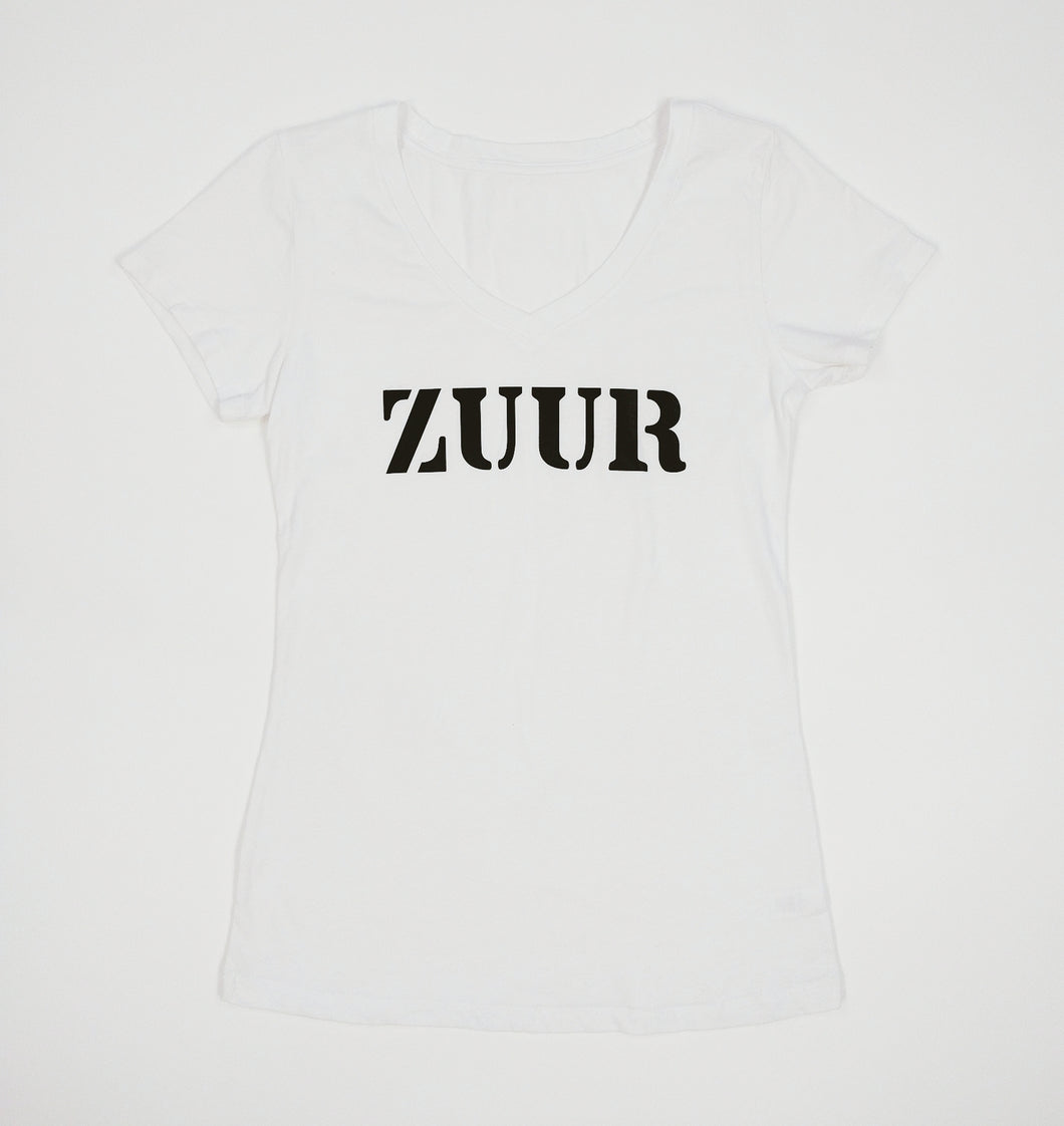 Zuur V-Neck Curvey White Shirt