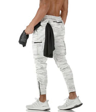 Load image into Gallery viewer, Joggers Slim Pants With Cargo Pockets - Light Gray Camo
